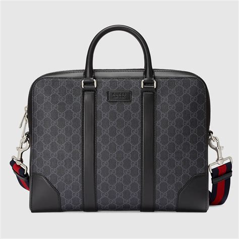 gucci leather briefcases for men|gucci black leather briefcase.